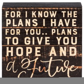 P. Graham Dunn for I Know The Plans I Have for You Black 7 x 7 Inch Solid Pine Wood Boxed Pallet Wall Plaque Sign