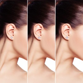 Woman's Girl's Sterling silver Earrings, Elegant Pearl Stud, White, pink and purple, gift for Birthday, Valentine's Day and Christmas