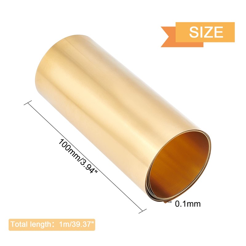 OLYCRAFT Gold Brass Sheet Metal Foil Plate 0.1 mm Brass