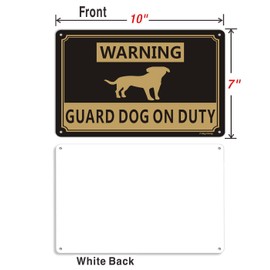 2 Pack Warning Guard Dogs On Duty Signs 10x7 Inches Dog Warning Yard Signs Metal Reflective Sturdy Rust Aluminum Waterproof Easy to Install