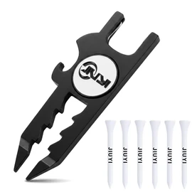 JIUYIBC Golf Divot Tool with Magnetic Ball Marker, Tee Height Adjuster, and 6 Golf Tees - Multi-Functional Golf Accessory for Men and Women