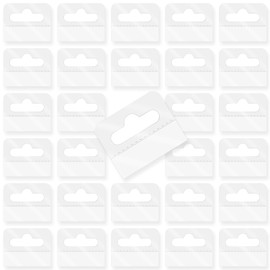 300 Pcs Clear Self Adhesive Folding Hang Tabs, MaehSab Plastic Retail Display Tags with Slot Hole, Clear Sticky Hanging Tabs, for Store Retail Small Sale Items Display (1.6x1.2 Inch)