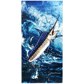 Beachland Toalla de playa Blue Marlin de 76,2 x 152,4 cm, 100% algodón