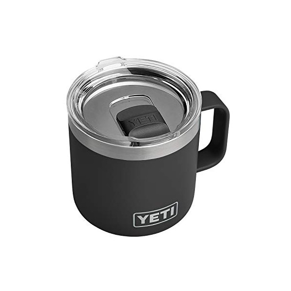 YETI Rambler 14 oz Mug, Vacuum Insulated, Stainless Steel with MagSlider Lid, Black