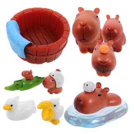 BESPORTBLE 10Pcs Mini Resin Animal Figurines Adorable Capybara Models for Miniature Landscapes for DIY Fairy Gardens Lawn Decor and Small Spaces
