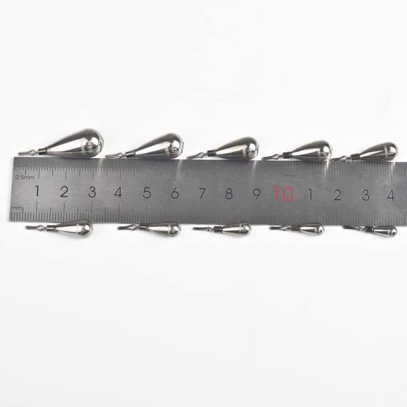 MUUNN 10 Pack Tungsten Teardrop Drop Shot Weights,Tungsten Drop Shot