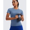 CRZ YOGA Seamless Workout Tops for Women Short Sleeve Athletic