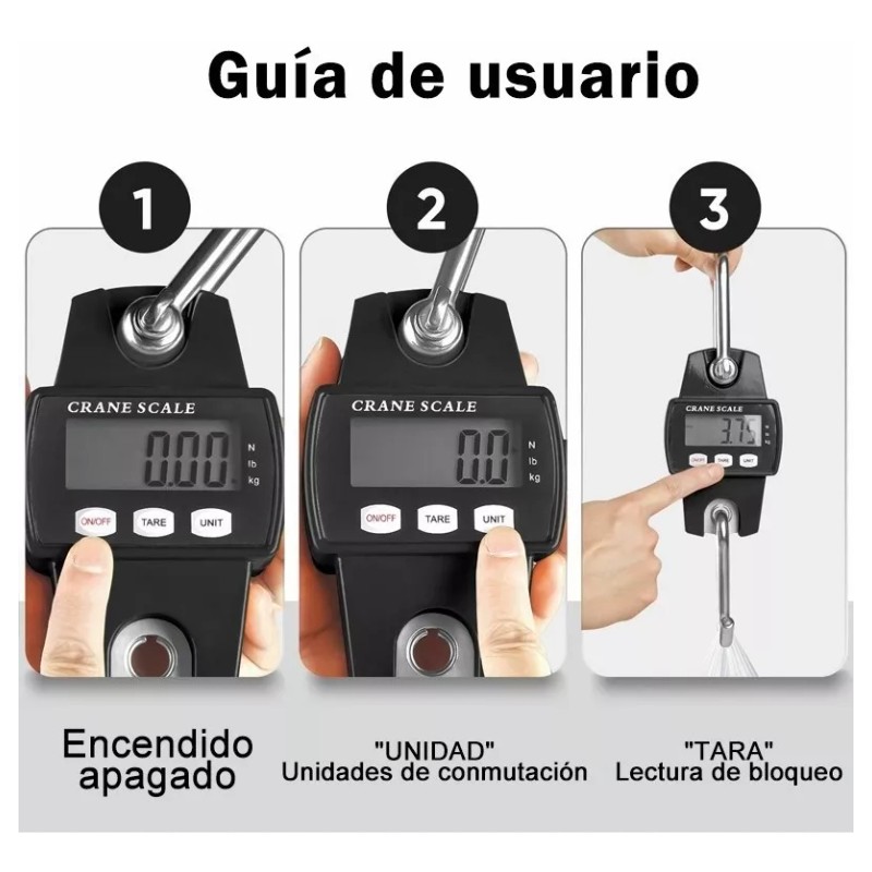 Fnbrli Báscula Industrial Lcd Digital Portátil Para Colgar 500 Kg
