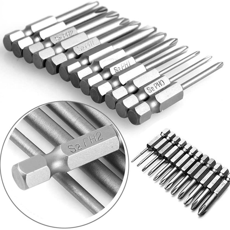 Fongmore 12Pcs 50mm Phillips Cross Head Screwdriver Bit Set 1/4