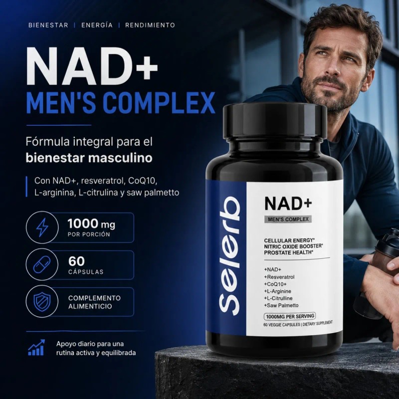 Suplemento Nad Hombre 1000 Coq10 Resveratrol