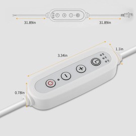 Lamp Dimmer Switch with Cord, Plug-in Dimmer 110-120V Indoor Timer Power Cable with Four Button,Set 2H/4H/8H Automatic Light Switch Timer, 1 Pack, White