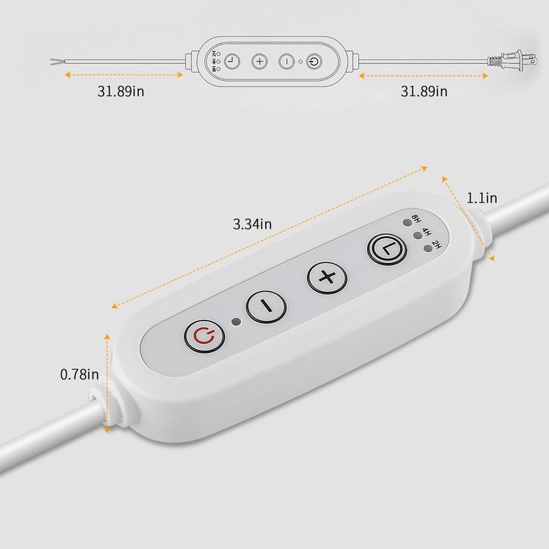 Lamp Dimmer Switch with Cord, Plug-in Dimmer 110-120V Indoor Timer