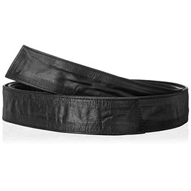 Genuine Soft Leather Women Waist Wraparound Style OBI sash tie Belt (Black)