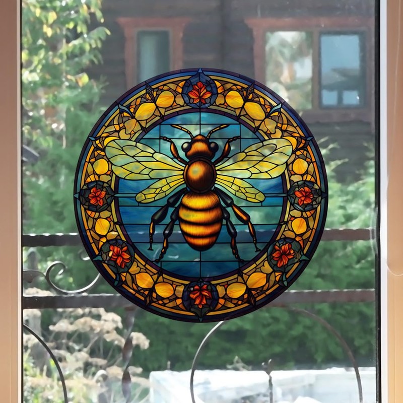 Window Stickers Bee Static Glass Clings Window Decals Animal Reusable