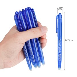 VOCIBO Erasable Ballpoint Pen, 8-Piece Erasable Gel Pen Set, Rollerball Pen Erasable, 0.5 mm Erasable Rollerball Pen Set, School Accessories - Blue