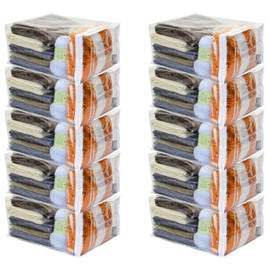 Vinylpac 10-Pack Clear Vinyl Zippered Storage Bags 15 x 18 x 9 Inch