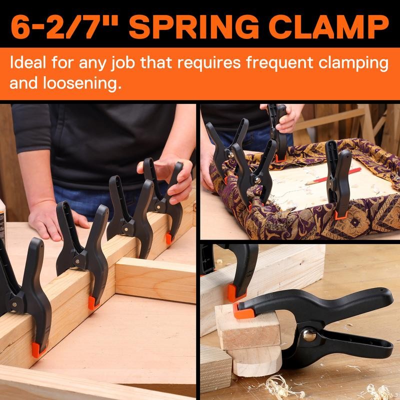 #springtok PONY 5-in-1 Strap Clamp with 4-Pack 6-2/7" Spring Clamps,