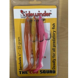 Sidewinder The Cod Squad 6"-25grm- sandeels pack of 3