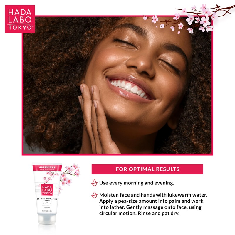 Hada Labo Tokyo Gentle Hydrating Foaming Facial Cleanser, Fragrance-Free Sensitive