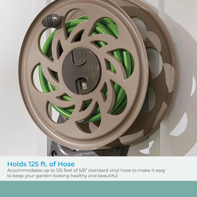 Suncast 125 ft. Sidetracker Wall Mount Garden Hose Reel with