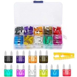 100 Pcs Auto Car Mini Blade Fuses Assortment Kit,Professional Blade Fuses Automotive(2A/3A/5A/7.5A/10A/15A/20A/25A/30A/35A)(with Puller Tool) for Car/Motorcycle/RV/Truck/SUV/Boat Fuse Replacement