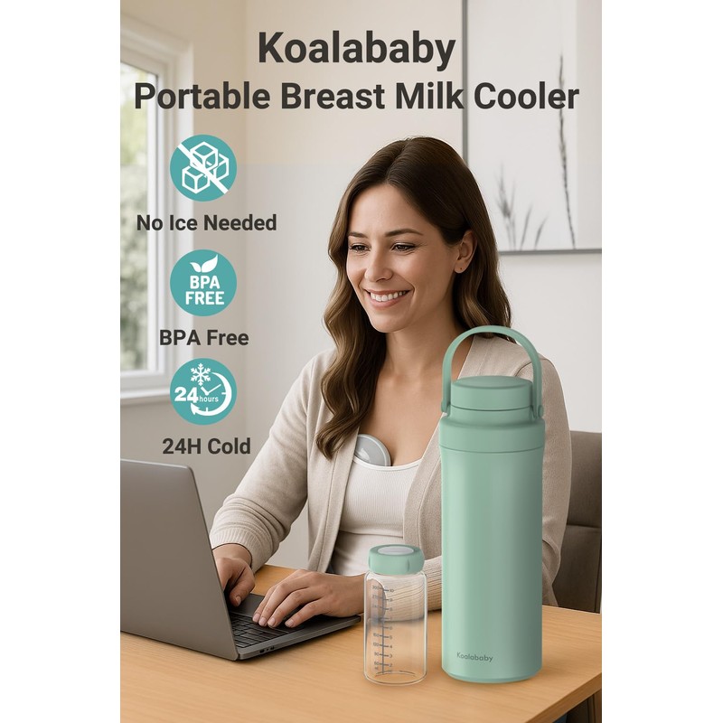 Koalababy 22oz Portable Breast Milk Cooler – 24-Hour Cooling with