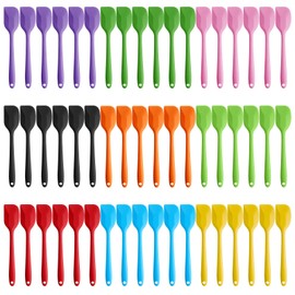 Hsei 54 Pieces Silicone Spatulas 8.1 Inch Rubber Spatula Heat Resistant Non Stick Flexible Cooking Scraper Baking Mixing Tool with Stainless Steel Inside for Kitchen Cookware Dishwasher Safe, 9 Colors