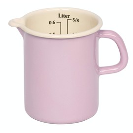 Riess, 0337-006, Küchenmaß 9, CLASSIC - BUNT/PASTELL, Farbe Rosa, Durchmesser 9 cm, Höhe 12 cm, Inhalt 0.5 Liter, Emaille, Messbecher