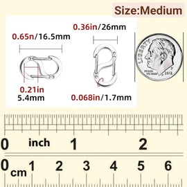 8pcs Double Opening Lobster Clasp, Double Opening Shortener Clasp Necklace Clasp and Closures Stainless Steel Clasps for Jewelry Making Necklace Clasps and Closures Bracelet Clip (Large, Silver)