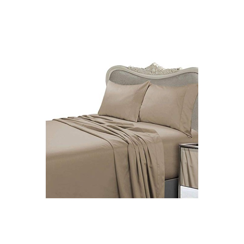 Luxurious LIGHT BROWN Solid Solid/Plain, EASTERN KING Size, 1000 Thread