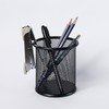 Waytex Black Metal Mesh Office Pen Holder Round Pen Holder