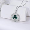 VONALA Clover Necklace with Crystal Sterling Silver Celtic Knot Shamrock