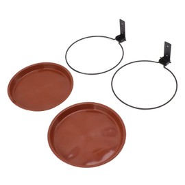 2 Bird Trays Tree Mounted for Bird Feeder Bird Bath Bowl, Installed on Wooden Fence Wall Tree Deck Stakes with Heavy Duty Iron Ring for Backyard Terrace, Tree Mounted Bird Feeder