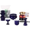 Buddhist Altar Set, Lapis Color, Plain, Luri Pottery, 5 Piece