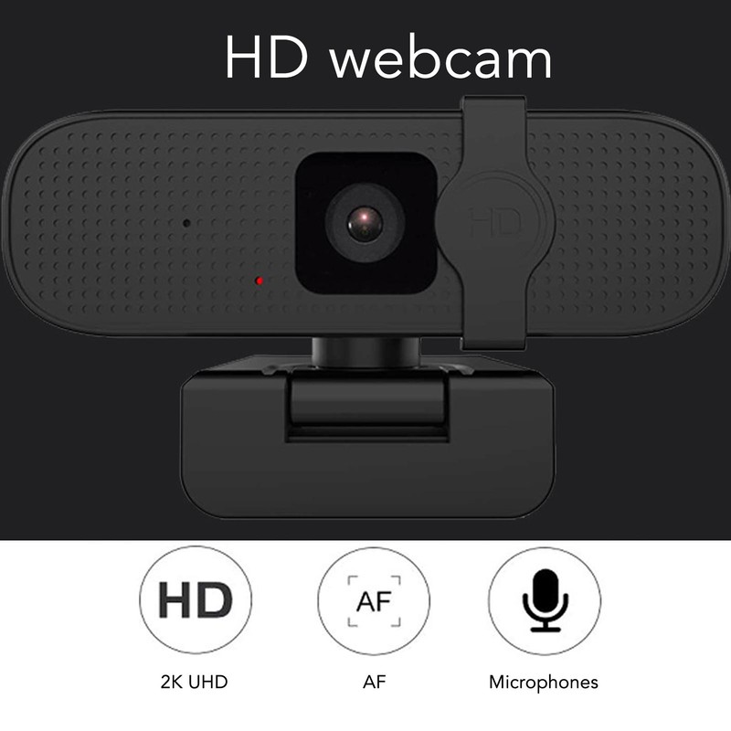 PC Webcam 2K UHD with Microphone Wide Angle USB Plug