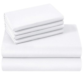 HOMEIDEAS King Size Bed Sheets - 6 Piece Set (White) - Extra Soft Brushed Microfiber 1800 Bedding Sheets, Deep Pocket, Wrinkle & Fade Free