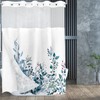 Tititex No Hooks Snap in Liner Blue Eucalyptus Leaves Shower