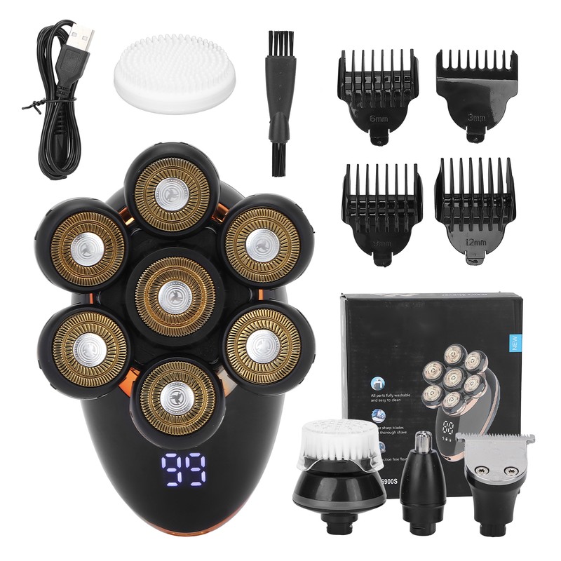 5 in 1 Electric Head Shaver IPX7 Waterproof Intelligent Floating