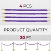 4PCS Braided Purple Rope – 5FT Rope Twisted Barrier Cord