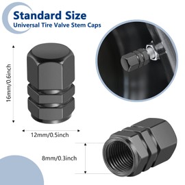 Soleebee Alloy Valve Caps, Tyre Valve Stem Caps, Car Accessories, Universal Valve Caps, Dust Protection, Air Nozzle Cap, Car Decoration Accessories for Car, Motorcycle, Bicycle (Grey, Pack of 8)