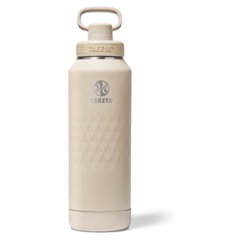 Takeya Sport 40 oz Triple-Insulated Stainless Steel Water Bottle – Leakproof, Sweatproof, BPA-Free, Keeps Drinks Cold 36 Hrs, Hot 14 Hrs – Almond
