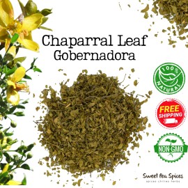 Sweet Pea Spices Organic Chaparral Leaf - Gobernadora - Bulk -Larrea tridentata - Creosote Bush - 1 oz