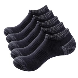 YUEDGE Mens White Bamboo Ankle Socks For Men Size 9-12, Breathable Cooling Low Cut Bamboo Socks Lightweight Short Mens Socks, 5 Pairs