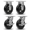 CWfutureparts Caster Wheels 6" x 2" Heavy Duty Industrial Casters,Rubber