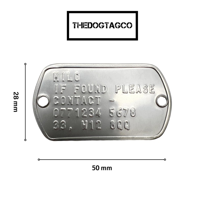 Pet Finder Lost ID TAG 2 Hole Design Military Army