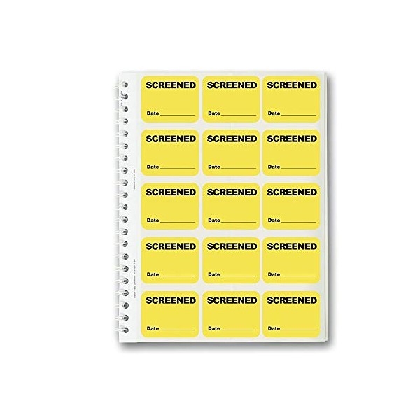 Temperature Screening Badges â Adhesive Health Screened Label Book â