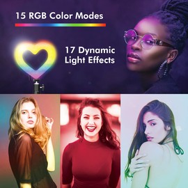 LogiLink AA0155 Heart Shape LED Tripod (96 LEDs) with 17 Dynamic Light Effects and 15 RGB Colour Modes