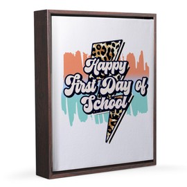 CafePress Happy First Day Of School Welcome Back Retro 11x14 Canvas Print