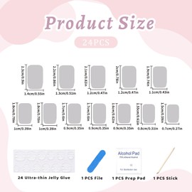 Goiern Pink Press On Nails Short Square Fake Nails White French Tip Full Cover Glue On Nails Solid Colour Glossy Nude Pink Designs Cute False Nails Pack of 24