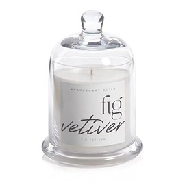 Zodax | Black Fig Vetiver | Apothecary Guild Scented Candle Jar with Glass Dome | 68 Hour Burn Time